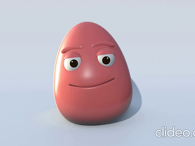3D animated egg sticker with 5 expression (Pipeline)