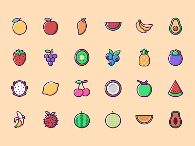 Fruit Icon Pack design fruit fruit icon graphic design icon icon design icon pack icons logo