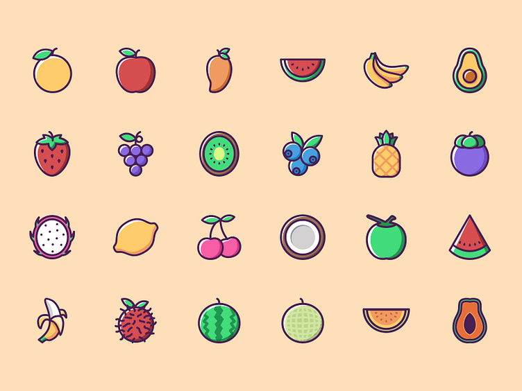 Fruit Icon Pack by Azland Studio on Dribbble