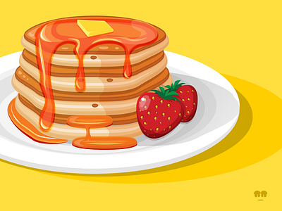 Bad Morning cartoon clean design doodle food graphic graphic design icon illustration pancakes toon vector
