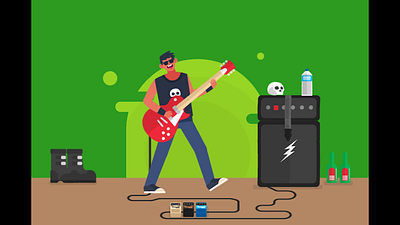 Motion graphic 2D rock n roll animation graphic design motion graphics