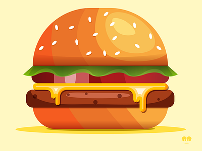 Classic americana burger caroon cartoon clean design doodle graphic graphic design icon illustration illustrator toon vector