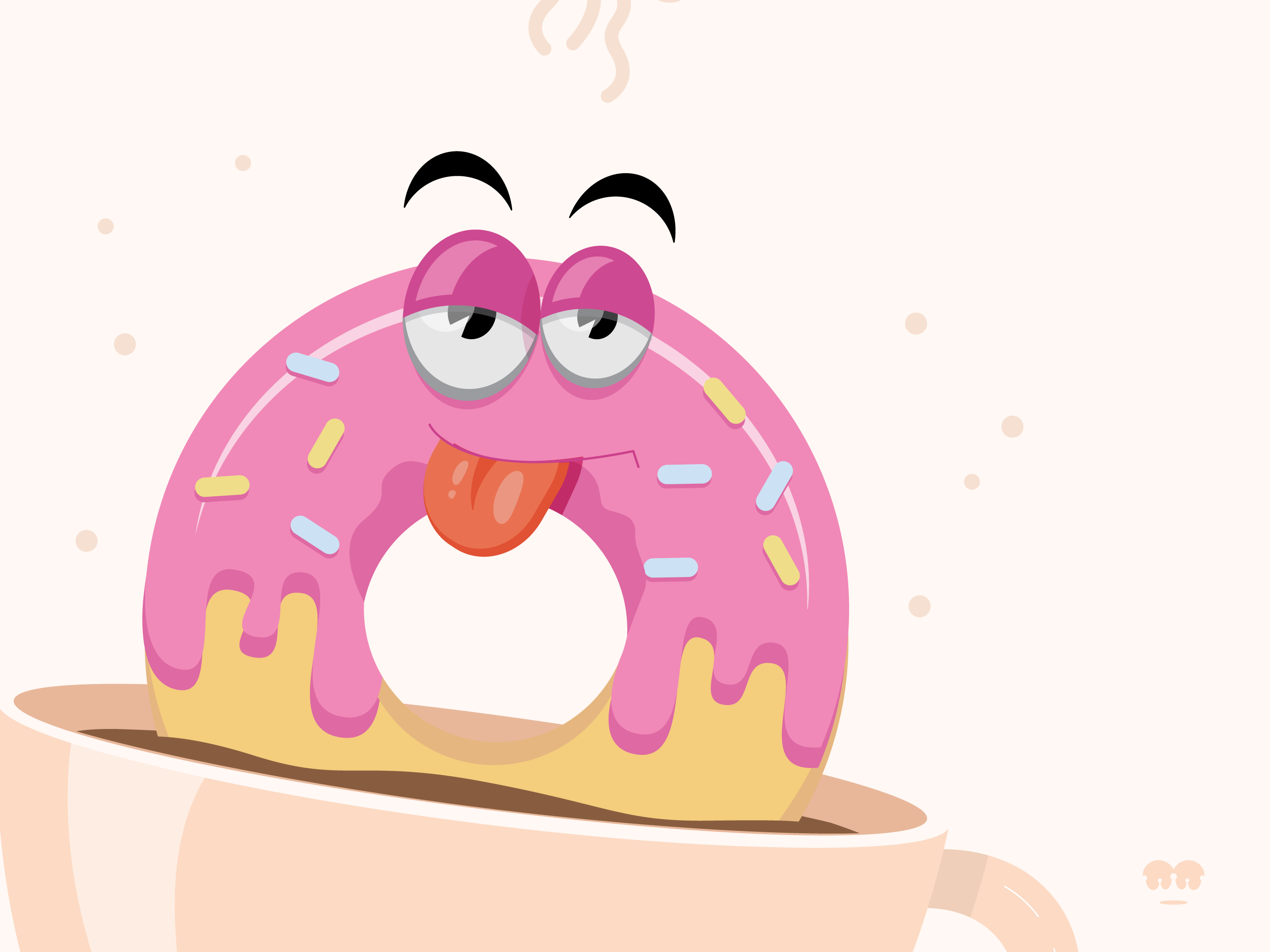 Chill Out cartoon clean coffee design donut doodle doodles graphic graphic design icon illustration sprinkles toon vector