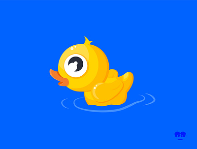 Floating Duck cartoon clean design doodle duck floating graphic graphic design illustration simple toon vector water