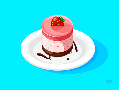 For The Gram' cake cartoon cheesecake clean design dessert doodle food graphic graphic design icon illustration simple toon vector yum