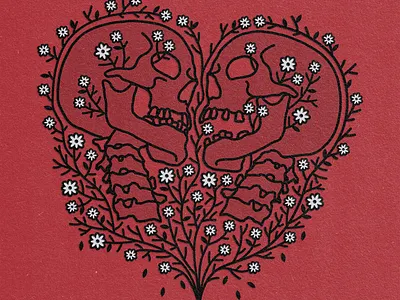 Be my valentine design flower illustration plants simple skull vector