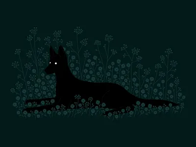 Stalker design dog flower illustration plants simple stalker vector