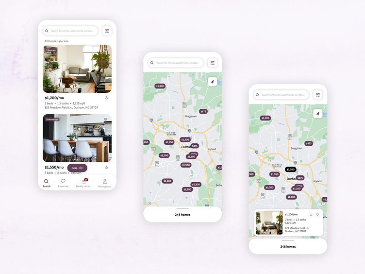 Apartment Finder App Mockup by Anneka Van Scoyoc on Dribbble
