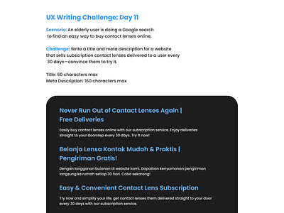 UX Writing Challenge: Day 11 app daily design google headline meta metadata search seo ui ux uxwriting