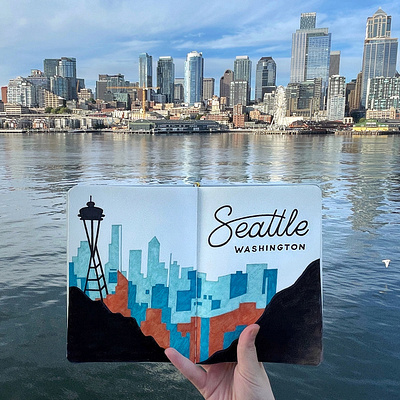 Seattle hand lettering lettering travel