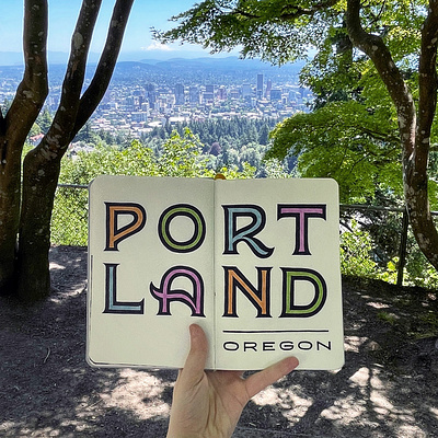 Portland hand lettering illustration lettering travel