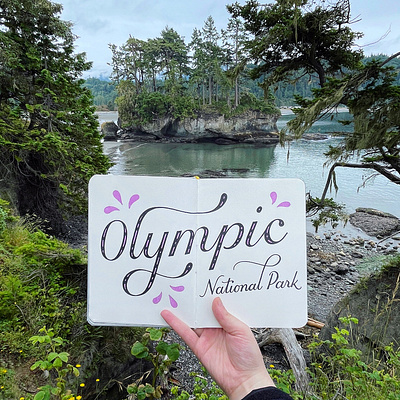 Olympic National Park hand lettering illustration lettering travel