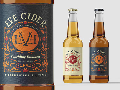 Eve Cider branding hand lettering lettering package design