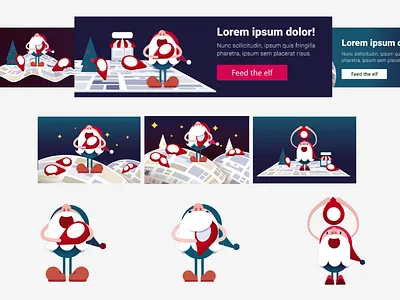 Christmas elf animated banner animation banner christmas christmas banner christmas elf christmas elf illustration christmas illustration dwarf elf elf illustration graphic desing illustration web design web illustration