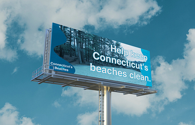 Connecticut's Clean Beaches Campaign beach billboard branding buttons connecticut connecticut shore design flyer graphic design illustration instagram interface logo merch new england poster summer ui