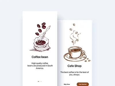 Coffee guide page app figma sketch ue ui
