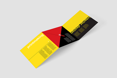 Systems of Lesley University (Zine) black bold class design educational flyer graphic design helvetica minimal red simple swiss punk trifold typography yellow