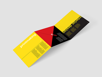 Systems of Lesley University (Zine) black bold class design educational flyer graphic design helvetica minimal red simple swiss punk trifold typography yellow