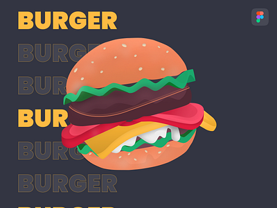 Burger 3d design design ux drawing figma food graphic design illustration interaction design made in figma ui uiux ux