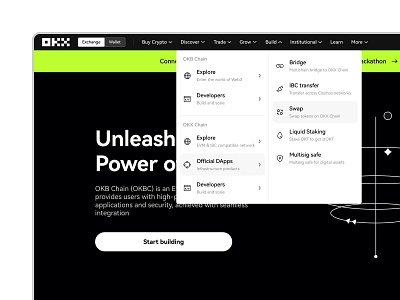OKX Home page Navigation Bar branding design icon illustration ui web