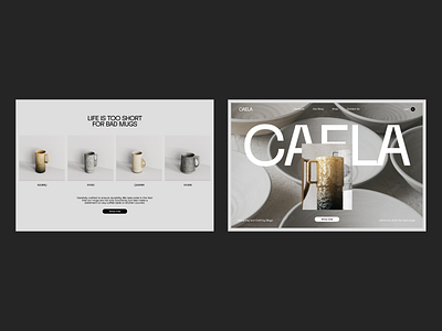 CAELA - Handcrafted Mugs E-commerce Website Design ceramic design landing mugs store website ui ux web website
