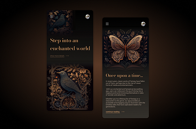 Enchanted World UI Design Inspiration: Explore Magical Interface app dark ui design design art fantasy fantasy app illustration interface mobile ui user interface ux visual design