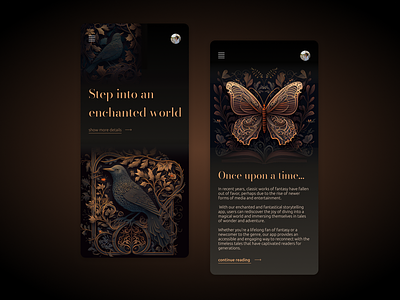 Enchanted World UI Design Inspiration: Explore Magical Interface app dark ui design design art fantasy fantasy app illustration interface mobile ui user interface ux visual design