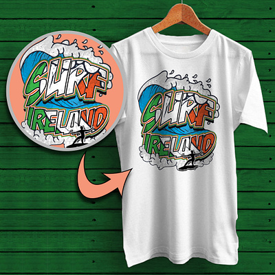 T-Shirt Design for DTG | Surf Ireland branding design dtg graphic design logo t shirt dtg vector