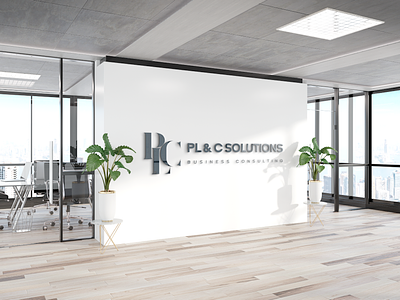PL & C Solutions 3d logo mockup branding design graphic design letterhead logo vector