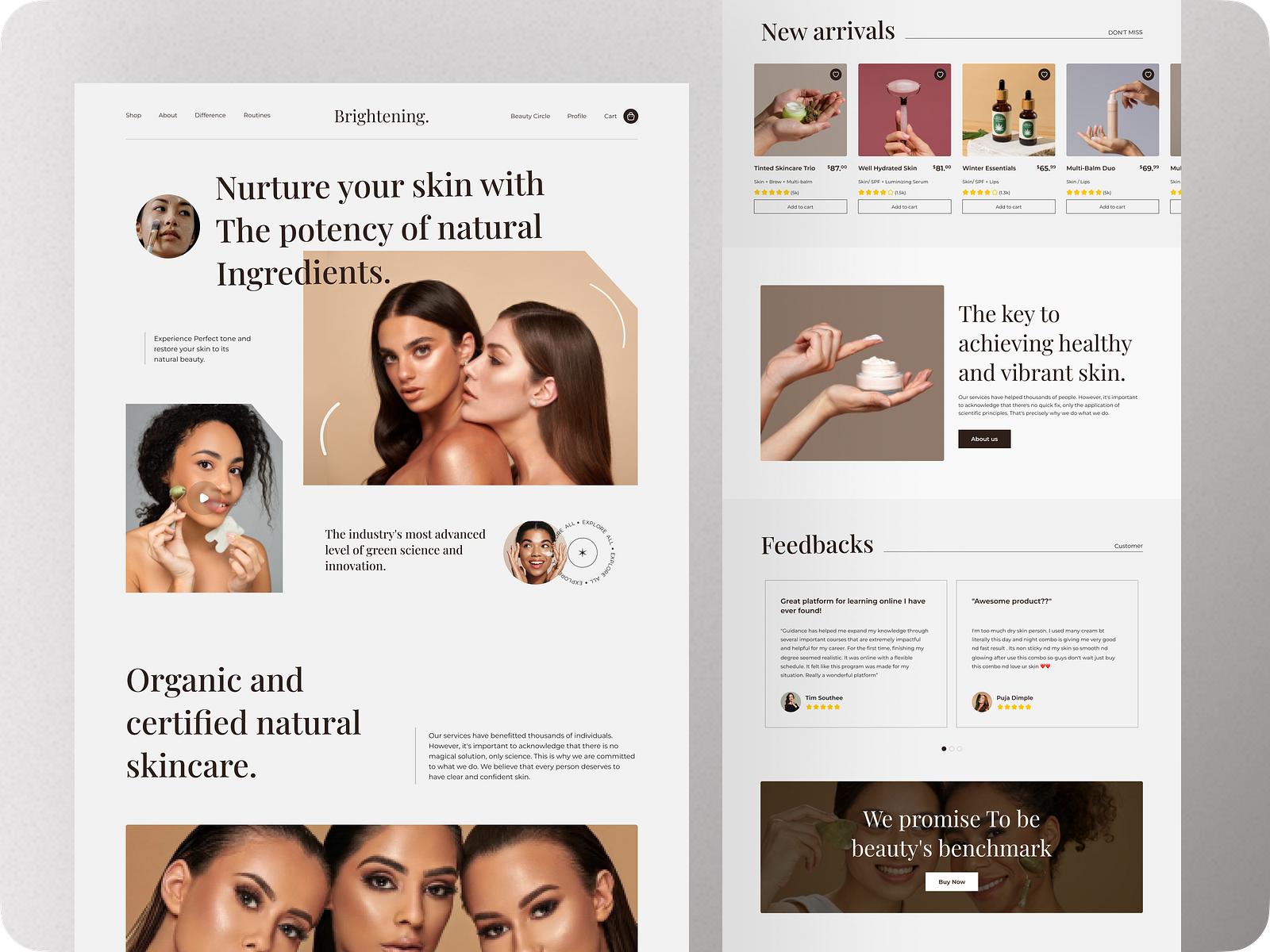 Beauty Products Web Site Design Landing Page   Home Page Ui By Kinaree 