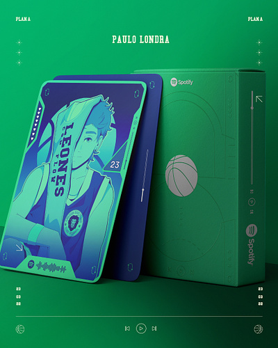 The game never ends Paulo Londra Card adobe advertising argentina basketball branding card court design illustration lions music packaging paulo reggaeton spotify tribute