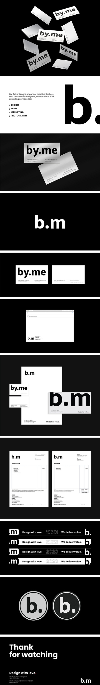 BM Advertising | Branding bmadvertising brand identity branding business card cambodia freelancer graphic design invoice logo quotation