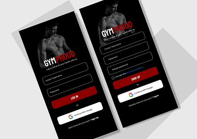 SIGN UP - GYMPROUD animation app branding dailyui dailyui01 design figma graphic design home page illustration iphone login loginpage logo signup typography ui uiux ux vector