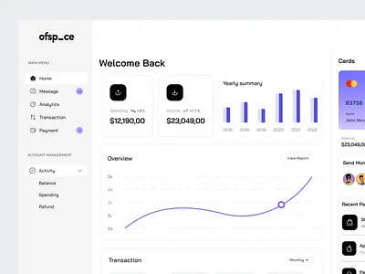 Personal Dashboard admin analytics b2b business chart credit dashboard data finance graph investment saas stats transaction