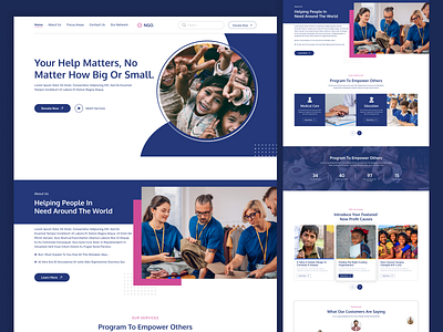 Non Profit Volunteer Organization👨‍💼🤝 branding charity website clean website design graphic design landing page logo minimal ngo ui uiux volunteer web design web development website