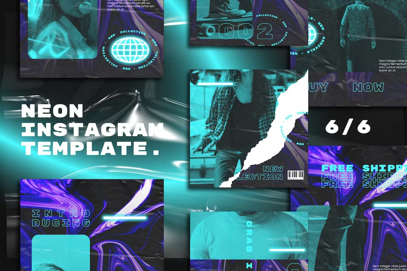 NEON Instagram Posts & Stories Template branding instagram instagram banner instagram post instagram post template instagram posts instagram posts template instagram stories instagram stories template instagram story instagram story template instagram template instagram templates social media social media banner social media pack social media templates socialmedia stories ui