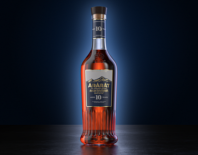 3d Armenian brandy ARARAT "Akhtamar" 3d alcohol blender bottle brandy octane product render rendering visualization