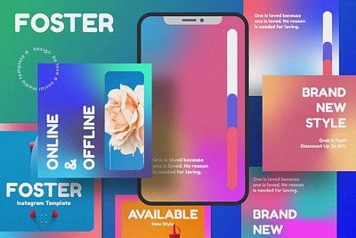 Gradient Foster Instagram Posts & Stories branding instagram instagram banner instagram post instagram post template instagram posts instagram posts template instagram stories instagram stories template instagram story instagram story template instagram template instagram templates social media social media banner social media pack social media templates socialmedia stories ui