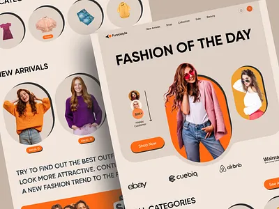 E-commerce Fashion Website Landing Page beauty clothing e commerce fashion fashion style fashion website landing page online shop shop shopify store style ui ux web design women fashion