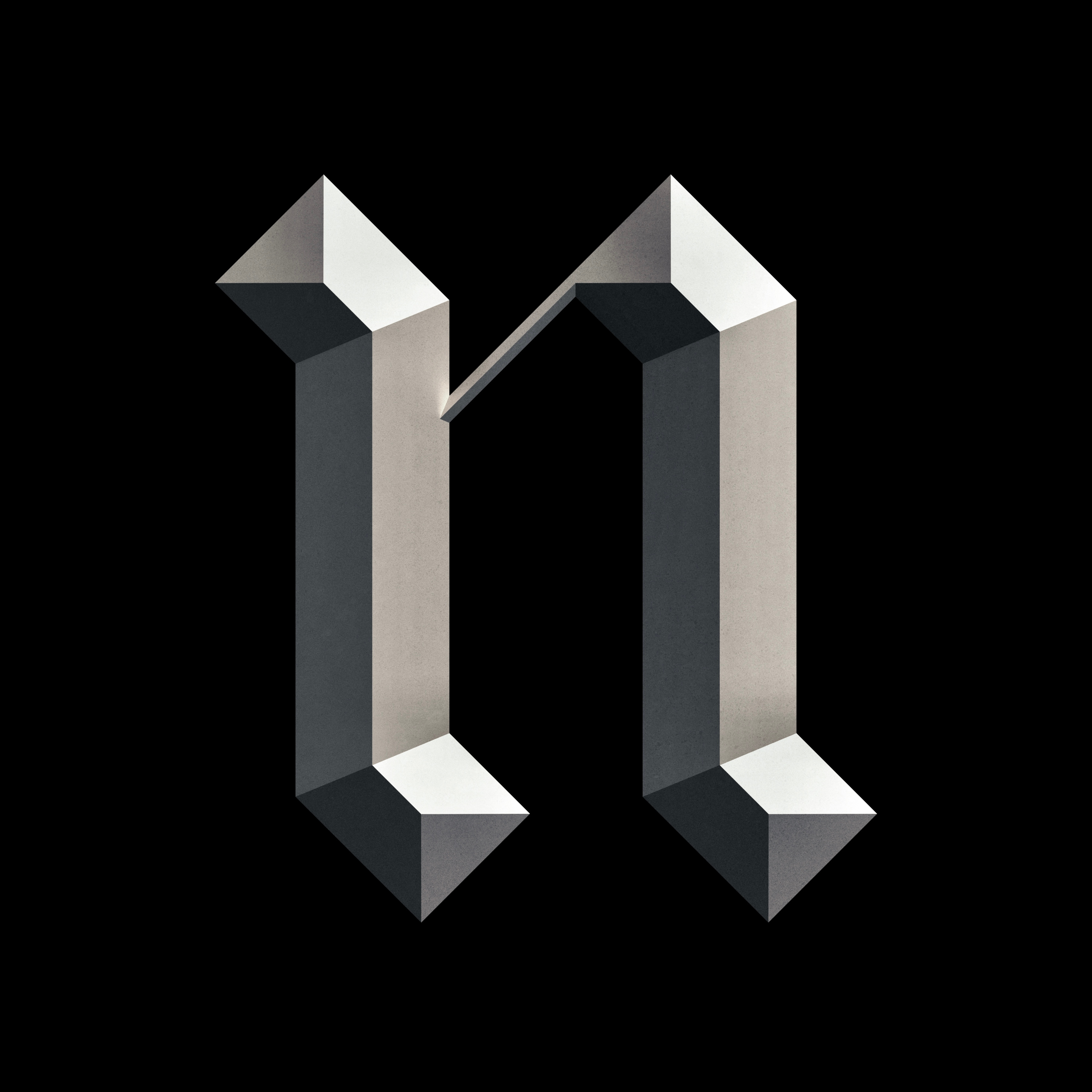 n 36 days of type 3d bevel blackletter branding concrete design extrude graphic design illustration illustrator lettering logo n stone typography vector