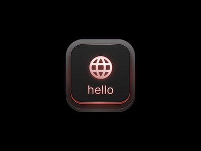 Hello world icon 3d app dailyui dark hello helloworld macos skeumorphism