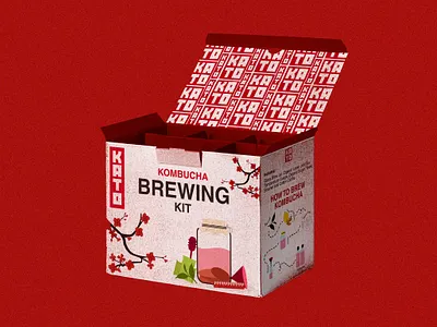 Simple and illustrative packaging design for the KATO Branding branding design graphic design icon illustration japanese brand kombucha drink kombucha logo logo logodesign minimal packaging packaging design product packaging ui vector