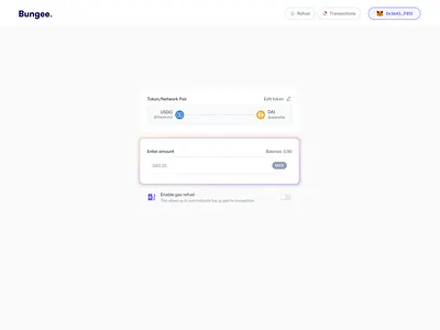 Bungee Bridge WebApp app app design app ui blockchain bridge cross chain crypto defi financial app gradient plugin swap ui web design web3 webapp