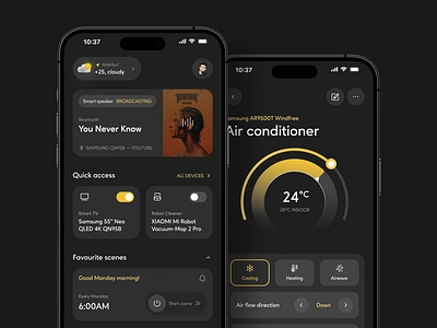 Smart Home Mobile App UI UX Design app control design home home automation home monitoring home station house household mobile monitoring remote control smart smart devices smart home smart home app smart house smartapp ui ux