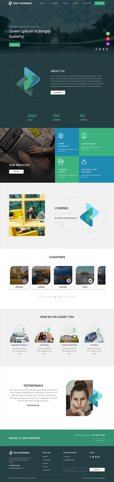 zoe overseas graphic design ui