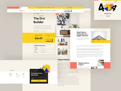 Divi Theme Builder Pack 3d animation branding color design divi graphic design illustration minimal motion graphics template theme theme builder typography ui ux website wordpress wordpress theme yellow