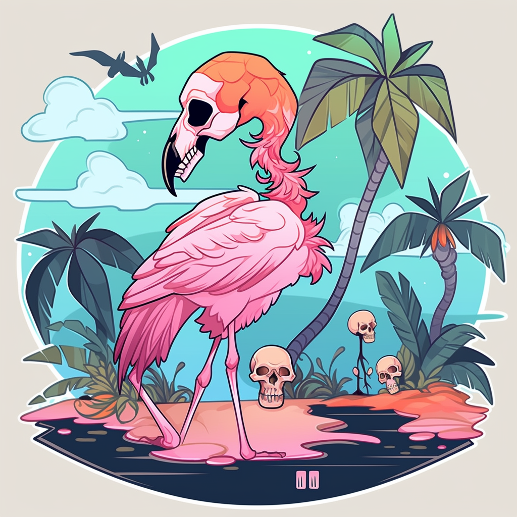 Tropical Skull Flamingo 2 by Islau Lind on Dribbble