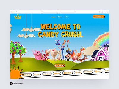 King (Candy Crush) Website Redesign landing page ui uiux user interface ux