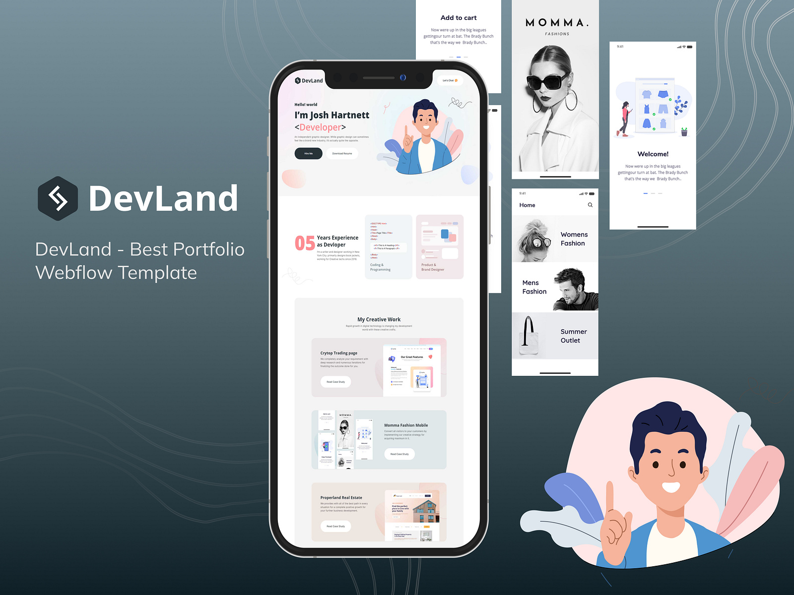 Premium Portfolio Webflow Website Template Design by VictorFlow on Dribbble