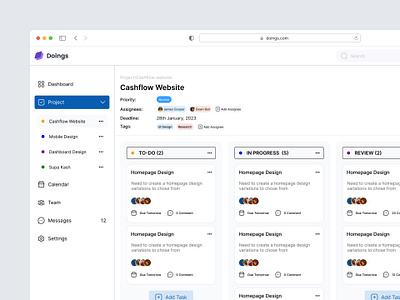 Task Management Dashboard Design dashboard design ui user interface ux web